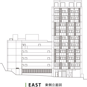 EAST　東側立面図