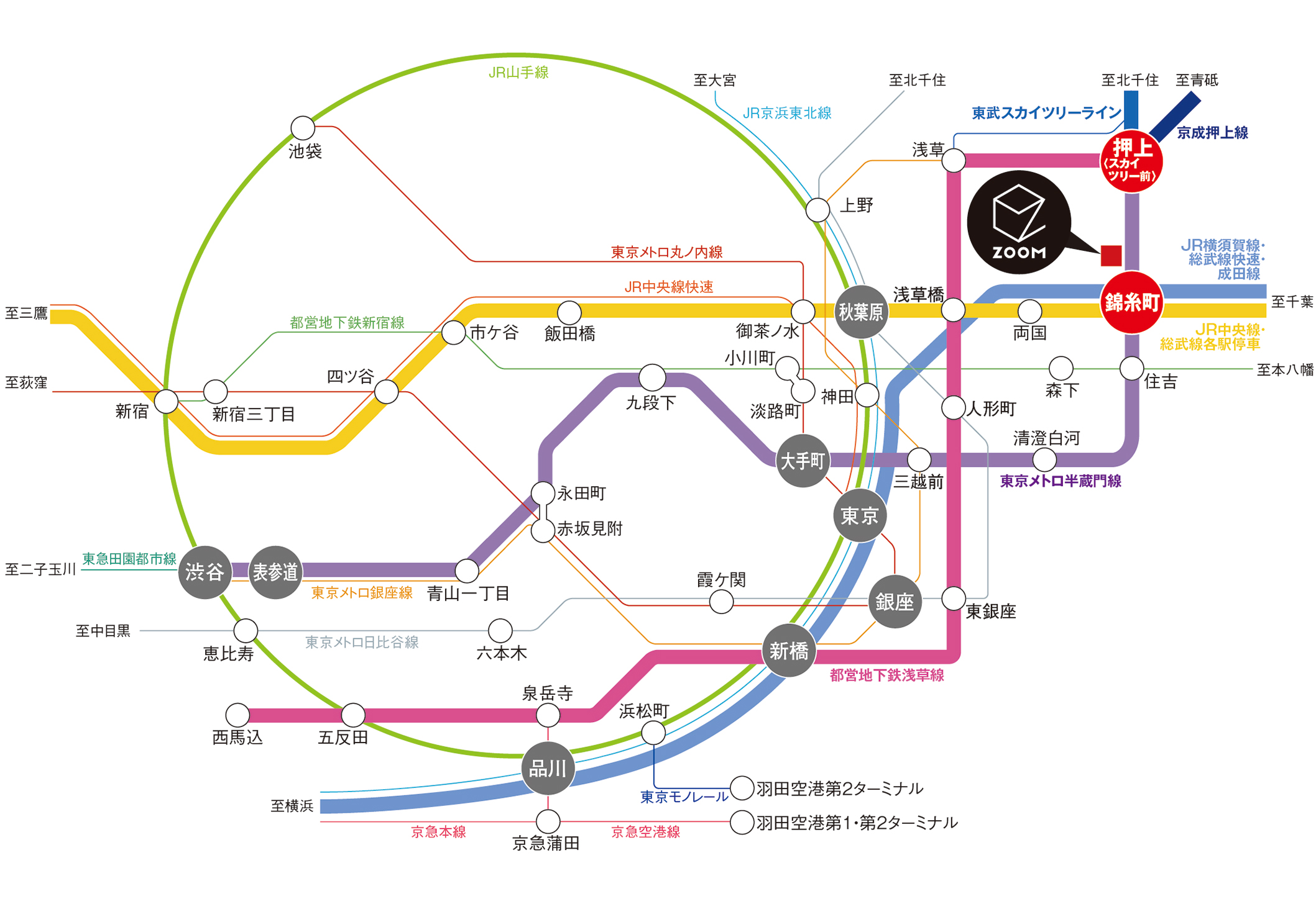 ZOOM錦糸町Parksideの路線図