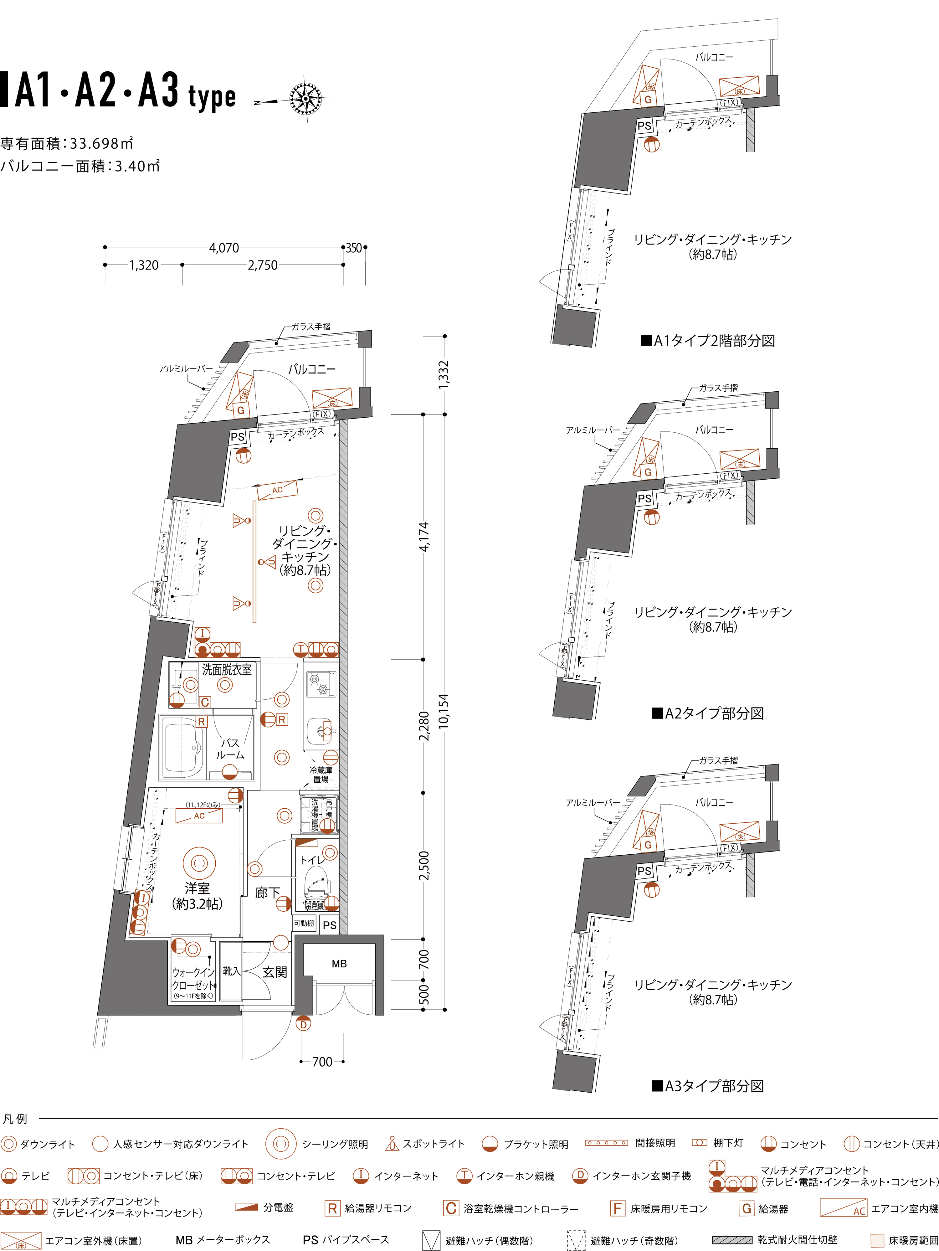 A1・A2・A3 TYPE平面図